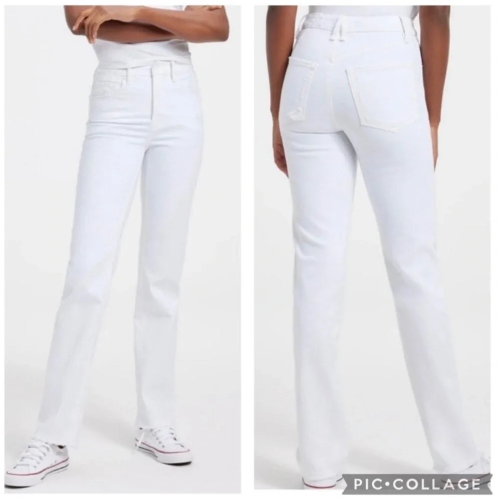 Good American Good‎ Icon Straight Leg Jeans White 15